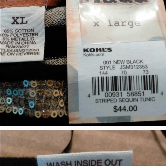 🌟Mudd; Black & Gold Striped Sweater Top M/L (NWT) - Picture 7 of 11